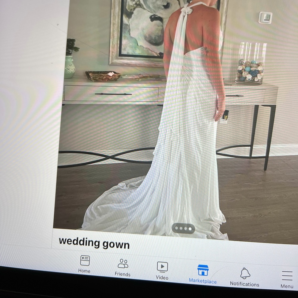 Elegant White Halter Wedding Gown